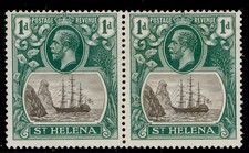 ST. HELENA GV SG98 + 98a, 1d BROKEN MAINMAST in PAIR, LH MINT. Cat £89.