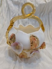 Vintage Glass Bowl With Amber