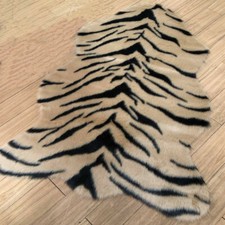 Tiger Zebra Print Rug Animal Faux Skin Cow Hide Mat  Area Rugs Carpet 60x110cm