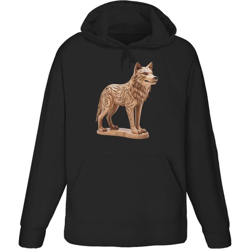 Carved wolf adult - 'carved,