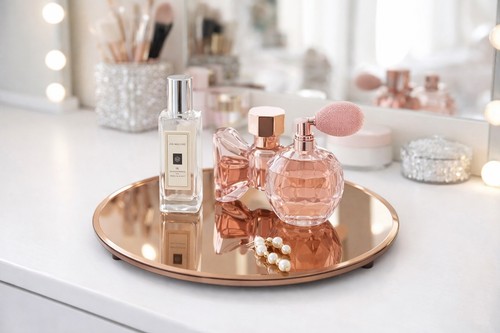 Rose gold glass charger - gold,
