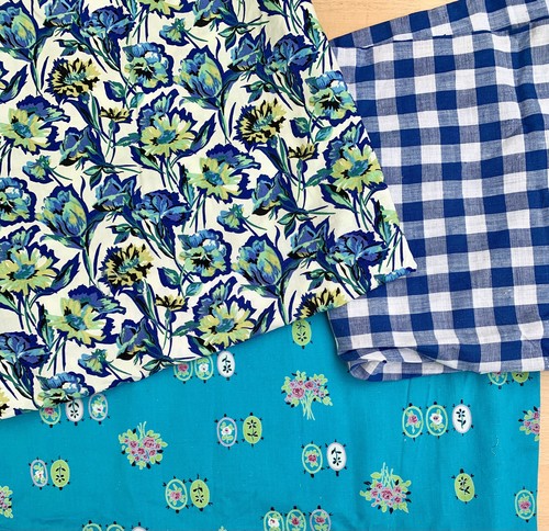 Retro lime green blue floral - retro,