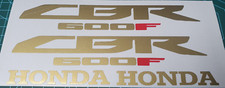 2 X GLOSS GOLD   CBR600F  VINYL DECALS  190MM X 30MM AFTERMARKET