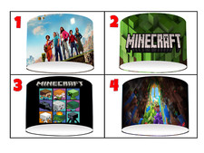 PIXELS e MINECRAFT GAMING CEILING LIGHT SHADE  TABLE LAMPSHADE-4 DESIGNS-3 SIZES