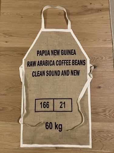 Hessian apron made from old - made,