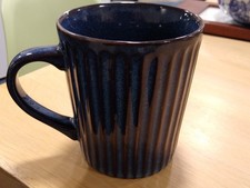 M&S Ribbed Reactive Glaze Blue