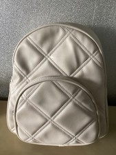 Primark Cream Faux Leather Quilted Backpack with Chain handle