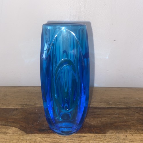 Mid century lens glass vase - glass, by