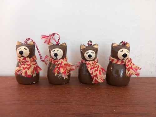 Vintage paper mache bear - paper,