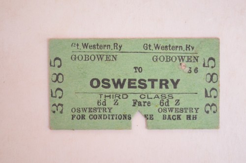 Railway ticket gwr - gwr, gabowen