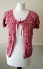 Lysgaard Ladies Pink Sequin Bolero Size Medium UK 10-12