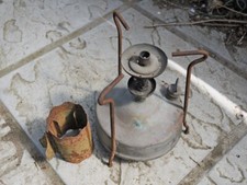 Vintage Valor Brass Pressure Camping Stove with Wind Breaker