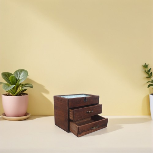 Rustic wooden beauty organizer - rustic,