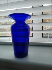 Beautiful Bristol Blue Cobalt Glass  vase pot approx 15cm VGC