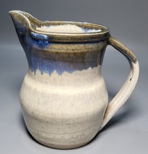 Studio Art Pottery Peak Jug Pitcher Design Size 14cm High Cream Blue 