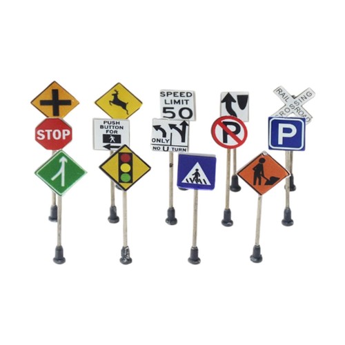 14pcs mini traffic - signs, road