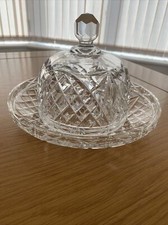 Beautiful Cut Glass Very Heavy Cheese Dome 4B