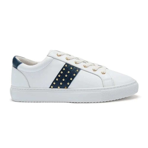 White leather trainer with - white,