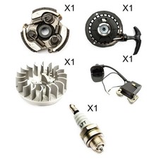 Mini Moto Pull Start Black Ignition Coil Spark Plug Flywheel Clutch Quad Bike 49