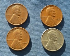 4x USA  ONE CENT COINS LINCOLN
