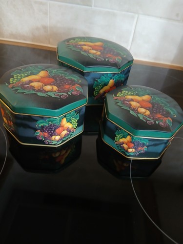 1990s octagonal storage tins - 1990s,