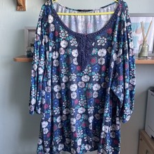 Yours Blue Floral Top Size