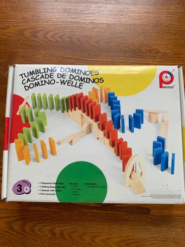 Tumbling wooden dominoes