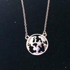 Sterling Silver Necklace Overlaid In Platinum Set With A Swarovski Zirconia