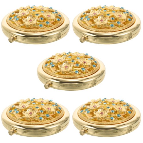 Golden compact mirror - golden,
