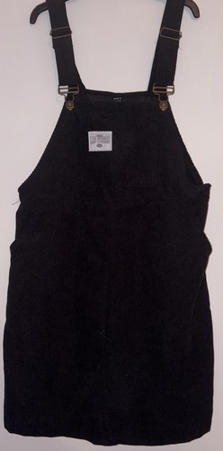 Black corded dungaree dress - corded,