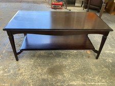 Vintage Retro Large Stag Brown Wooden Coffee Table with Shelf