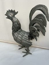 Antique Collectible Bronze Brass Fighting Rooster Cockerel Statue Figurine Heavy
