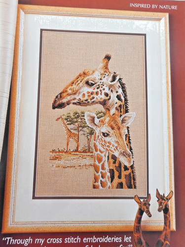 Giraffes african scene cross - african,