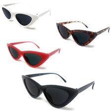 Cat Eye Sunglasses Womens Ladies Vintage Retro Black Red White Shades UK Fashion