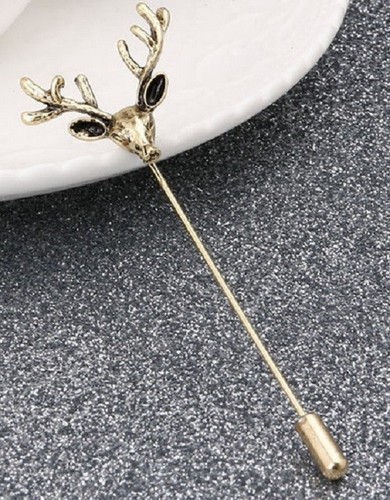 Bronze gold silver stag - gold, brooch
