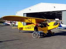 PHOTO  DISABLED EX-ROYAL MARINE ARTHUR WILLIAMS AND HIS 1943 J-3 PIPER CUB G-BDE