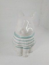 Cookie Jar, Rabbit Ceramic Cookie Jar Biscuit Jar White With Printed Blue...