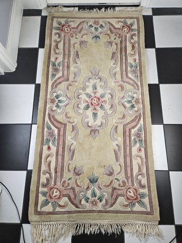 Vintage chinese wool rug - vintage,