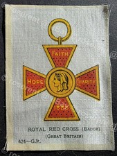 Vintage - Geoffrey Philips - Royal Red Cross Badge Great Britain  -Silk Card