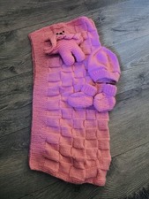 Hand Knitted Blanket, Booties