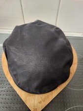 Vintage Barbour Waxed Flat Cap - Grey Size 7 1/8 58 Cm