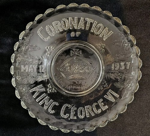 Pressed glass coronation - glass,