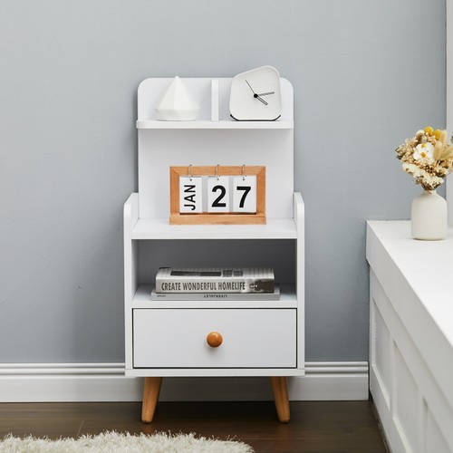 White bedside table cabinet - bedside,