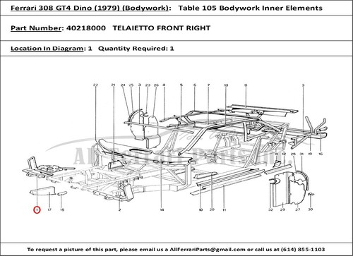 Ferrari part 40218000 front - 40218000, rh
