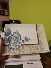 Everyday White Porcelain Serving Tray Handpainted