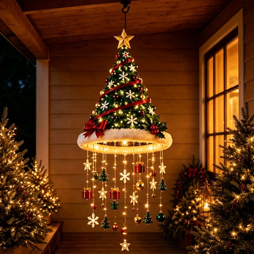 Lighted santa hat - hat, hanging