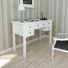 White Writing Desk with 5
