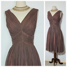 Vintage 1950s Gathered Chiffon