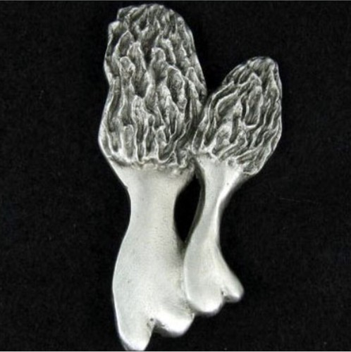 Vintage morel mushroom pewter - morel,