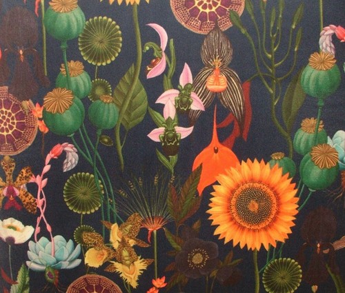 Fantasy sunflower navy blue - fantasy,